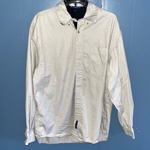 ⛴️Port Authority Men’s Button Up Long Sleeve Shirt•L•Beige